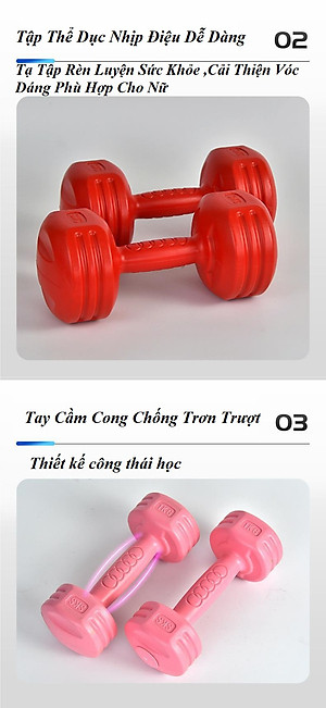{1 Quả) Tạ Tay 1KG,1.5Kg,2KG,3KG,4Kg,5KG(Vỏ Nhựa Bọc Xi Măng)Dành Cho NAM, Nữ Chuyên Tập Gym Yoga Pilates, Thể Dục Thể thao Tại nhà(Màu NGẪU NHIÊN)