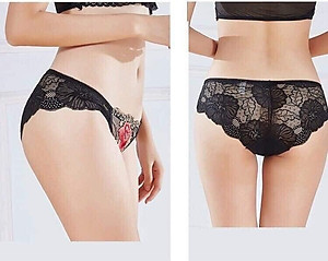 Set 10 quần lót ren họa tiết hoa hồng trộn màu ngẫu nhiên
