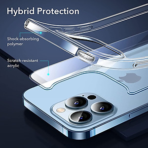 Ốp Lưng Cho iPhone 13 / 13 Pro / 13 Pro Max ESR Classic Hybrid Shock-Absorbing Case (Mặt Lưng Kính Cường Lực) - Hàng Nhập Khẩu
