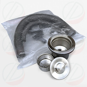 COMBO Chậu Rửa Chén Bát Inox Phủ Nano 1 Hộc KAZTA Có Kệ Chân Kèm Vòi Phụ Kiện - Kích thước 60x45cm và 82x45cm, cao 81cm