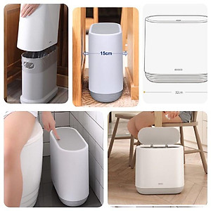 Thùng Rác Thông Minh Nhấn Nắp 10Lít 3 Ngăn Chống Đổ Kín Mùi Cao Cấp - Phóng Cách Hiện Đại - Chất Liệu ABS Cao Cấp Chính Hãng MINIIN