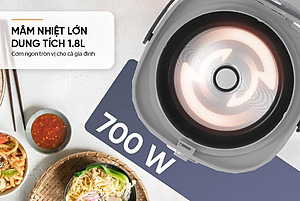 Nồi cơm điện Sunhouse 1.8L SHD8611GR (700W)- Hàng chính hãng