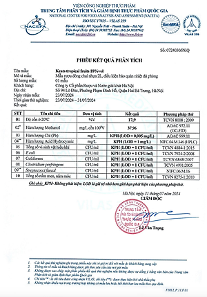 Rượu KEATs Tropical Fruits HALICO nồng độ 18 %vol chai 250ml  kèm hộp