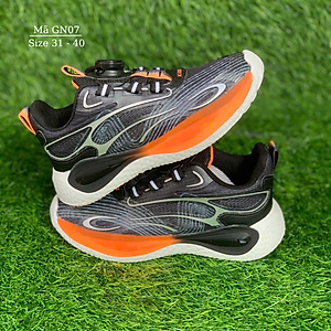 Giày thể thao bé trai 6 - 15 tuổi núm vặn cót thông minh khóa xoáy tự động êm nhẹ cao cấp cho bé đi học, chạy bộ chơi bóng rổ GN07