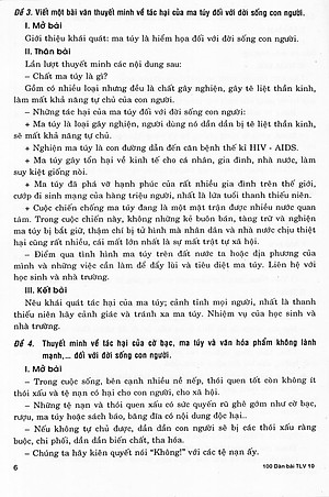 Sách 100 Dàn Bài Chi Tiết Làm Văn Lớp 10