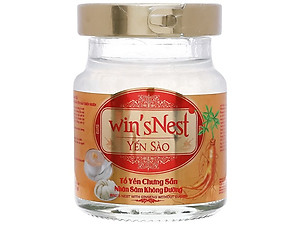 (Thùng 06 hộp) Yến Sào Win'snest Tổ Yến Chưng Sẵn Nhân Sâm Không Đường 20% (6 Lọ/Hộp) Món quà sức khỏe (KÈM TÚI)