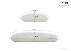 Gối Nằm Cao Su Thiên Nhiên  Liên Á Oval Grey  kích thước 45x65x12cm