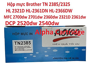 Hộp mực TN 2385 -dành cho Brother HL-L2321D HL-2361DN HL-2366DW MFC-L2700dw MFC-L2701DW 2300D/2320D/L2340DW/L2360DW/L2380DW/L2321D/L2361DW DCP-L2520DW/L2540DW MFC-L2700DW -Chất lượng cao Mới 100%, Full hộp Hàng chính hãng Alpha Cartridge