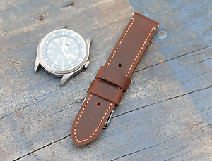 Dây đồng hồ da bò sáp 2 lớp Handmade da thật chốt thông minh