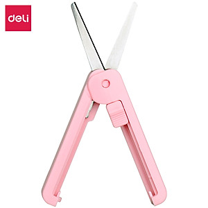 Kéo mini tiện lợi 105mm Deli - 5 màu Đen/ Xanh/ Hồng/ Trắng - Dành cho văn phòng, học sinh, sắc bén - 6072