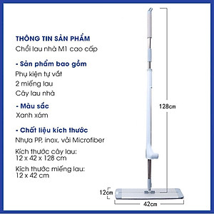 Cây Lau Nhà Vắt Phẳng Xanh 42cm