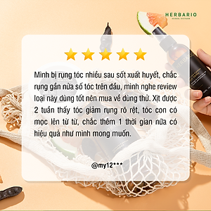 Nước dưỡng tóc Vỏ Bưởi & Bồ Kết Herbario 100ml (pomelo peel & gleditsia hair tonic) giúp giảm rụng tóc kích thích mọc tóc nhanh