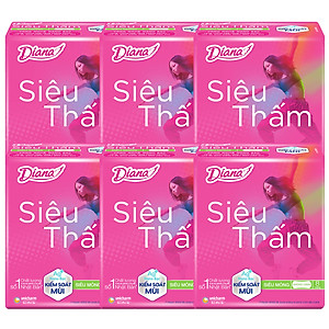 Combo 6 Băng Vệ Sinh Diana Siêu Thấm Siêu Mỏng Không Cánh (Gói 8 Miếng)