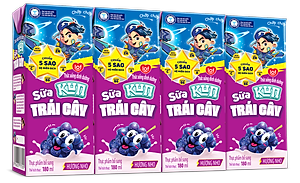 Thùng 48 Hộp Sữa Trái Cây Hương Nho KUN 180ml/hộp(thẻ cào)