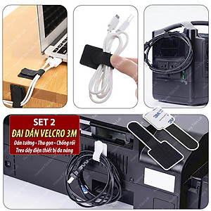 Dây Đai Velcro Keo 3M Dán Tường Đa Năng Cuốn Dây Cáp Sạc Tai Nghe Treo Dây Điện Chống Rối