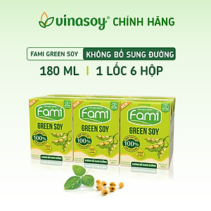 Thùng sữa đậu nành Vinasoy Fami Green soy không bổ sung đường (36 hộp x 180ml)