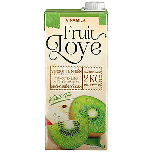 Thùng 12 hộp nước trái cây cao cấp Fruit Love VINAMILK Kiwi Táo (1L / Hộp)