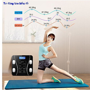 Cân Sức Khoẻ Điện Tử Đo Lượng Mỡ Thừa Cơ Thể Cân Điện Tử Sạc USB Kết Nối Bluetooth Phân Tích Chỉ Số Cơ Thể Hiển Thị Nhiệt Đọ Phòng Cân Sức Khoẻ Gia Đình - Giao Màu Ngẫu Nhiên