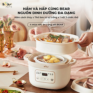 Nồi Nấu Cháo, Nấu chậm 1.6L Bear SB-NNC16 270W - Hàng chính hãng