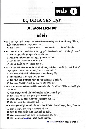 Bộ Đề Thi THPT Quốc Gia Khoa Học Xã Hội - Tổ Hợp Lịch Sử - Địa Lí - GDCD + Tặng Phiếu Trắc Nghiệm 40 Câu - HA