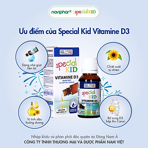 TPBVSK Special Kid Vitamine D3 - Xương răng chắc khỏe, cơ thể cứng cáp (20ml) [Siro – Nhập khẩu Pháp]
