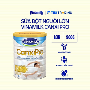 Sữa bột Vinamilk CanxiPro 900g (Hộp thiếc) - Sữa bổ sung Canxi cho người già cao tuổi, Tốt cho xương khớp - 900g