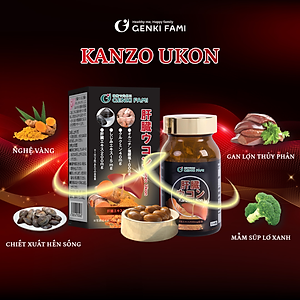 Viên Uống Bổ Gan Kanzo Ukon Genki Fami Nhật Bản, Hỗ Trợ Giải Độc, Tăng Cường Chức Năng Gan (90 viên/30 ngày)
