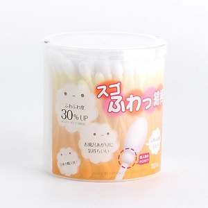 Hộp 110 tăm bông ngoáy tai kháng khuẩn Sanyo , sợi bông tự nhiên mềm mịn nhẹ nhàng làm sạch mà không gây ra cảm giác đau rát hay khó chịu - nội địa Nhật Bản