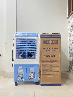 Quạt điều hòa Nineshield KB-588A 45L + tặng 2 đá khô có bánh xe, Motor đồng bền bỉ, êm ái, tiết kiệm điện, dễ dàng vệ sinh, hàng nhập khẩu