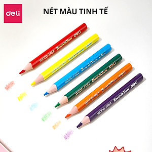 Bút Chì Màu Gốc Dầu Deli - Hộp 12 Màu Chì Học Sinh Chuyên Nghiệp - Màu Sắc Tươi Sáng Không Dễ Gãy - Quà Tặng Cho Bé