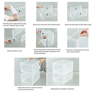 COMBO 2 HỘP ĐỰNG GIÀY CAO CẤP SNEAKER THỂ THAO NHỰA CỨNG NẮP TRONG SUỐT TÍCH HỢP NAM CHÂM HÍT (MÀU ĐEN/ MÀU TRẮNG TRONG)