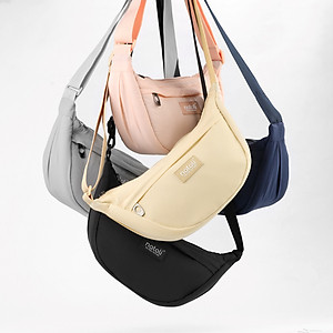 Túi phao đeo chéo nam nữ hình bán nguyệt NATOLI túi bánh bao chần bông vải canvas chống nước tốt-Soft Touch Crossbag T26