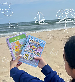 Sổ Tay Lò Xo A5 Kẻ Ô Vuông 100 Trang 100gsm - Cô Tiên Xanh - Cửa Hàng Bánh Kẹo