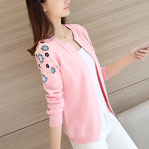 Áo Len Nữ Kiểu Khoác Cardigan Thời Trang Korea Thu Đông Họa Tiết Hoa Thêu ALNO20 MayHomes 