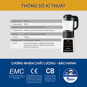 Máy Làm Sữa Hạt Đa Năng BlueStone BLB-6028 -1,75 Lít - (900-1000W) -11 Chương trình - Lưỡi 6 cánh - Bảo hành 24 tháng - Hàng chính hãng