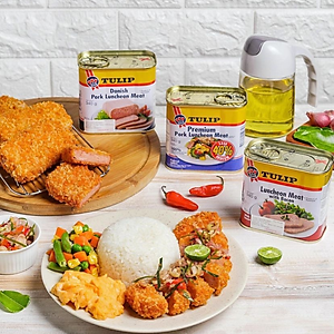 Thịt Heo Hộp 40% Giảm Mặn Tulip 340g - Nhập Khẩu Đan Mạch | Tulip Pork Luncheon Meat 40% Less Sodium 340g