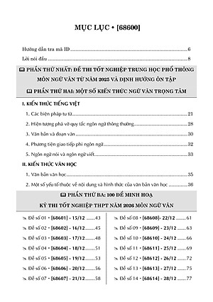 Sách - 100 Đề Minh Họa Tốt Nghiệp THPT 2026 - Môn Ngữ Văn