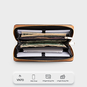 Ví Lata ( Thời trang nữ dáng cầm tay dáng dài - Ví da VN70 )