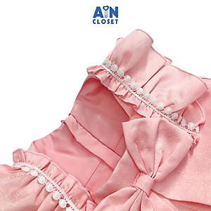 Đầm công chúa bé gái Họa tiết Nơ hồng tafta ánh nhủ - AICDBGZMDASM - AIN Closet