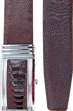 Thắt Lưng Nam Da Đà Điểu Bản Lớn Huy Hoàng HT4418 - Nâu Đất