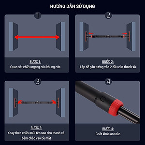 Xà Đơn Gắn Cửa, Treo Tường Bằng Thép Chịu Lực Có Thước Thăng Bằng Cao Cấp 2022