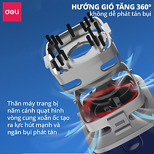 Máy Hút Bụi Mini Để Bàn Deli - Máy Hút Bụi Cầm Tay Dạng Vuông Tiện Dụng Hút Vụn Tẩy Bút Chì - Không Dây Nhỏ Gọn