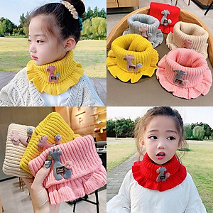 Khăn cổ cho bé vải len mềm ấm áp mùa đông thiết kế hươu hoạt hình - khan co be vai len mem