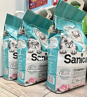 SANICAT  Cát vệ sinh Hoa Hồng - (Betonite- Đất sét) - 8L