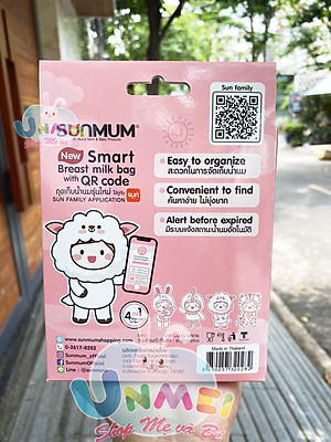 Túi trữ sữa Sunmum đủ dung tích và nguyên tem niêm phong bạc đảm bảo chất lượng nhập khẩu