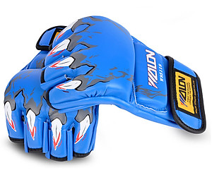 Găng tay đấm MMA wolon - xanh