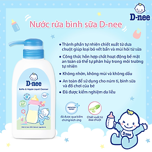 Nước rửa bình sữa D-nee Mild & Care chai 500ml