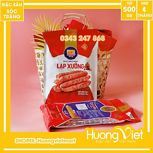 Đặc Sản Sóc Trăng - Lạp Xưởng Nạc Tân Huê Viên 500G Sóc Trăng Hút Chân Không, Thịt Lạp Sườn Heo Mai Quế Lộ Thơm Ngon Đậm Vị Truyền Thống