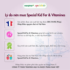 SPECIAL KID FER & VITAMINES - Siro Bổ sung sắt và các vitamin C, B2, B9, B12 - Giúp giảm thiếu máu do thiếu sắt - Nhập khẩu Pháp (125ml)