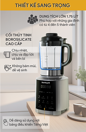 Máy Xay Nấu Sữa Hạt Đa Năng BlueStone BLB-6038 - Công suất 1000W - 7 chương trình nấu - Hàng chính hãng 